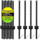 Gtongoko front view of 5FT posts showing durable U-channel and black finish for lasting support