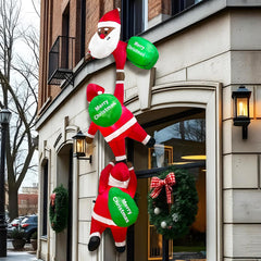 GUDELAK LED-lit Santa at night glowing brightly for high-visibility holiday display