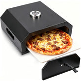 guogiyala front view assembled showing compact grill-top pizza oven benefit quick setup
