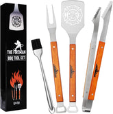 GUTE front view of firefighter BBQ set showing all tools and neat layout