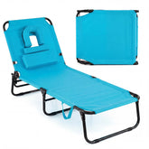 GYMAX front view of open tanning chair showing full lounge comfort