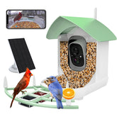 Gyozol front view mounted showing feeder entry and camera, clear wildlife access