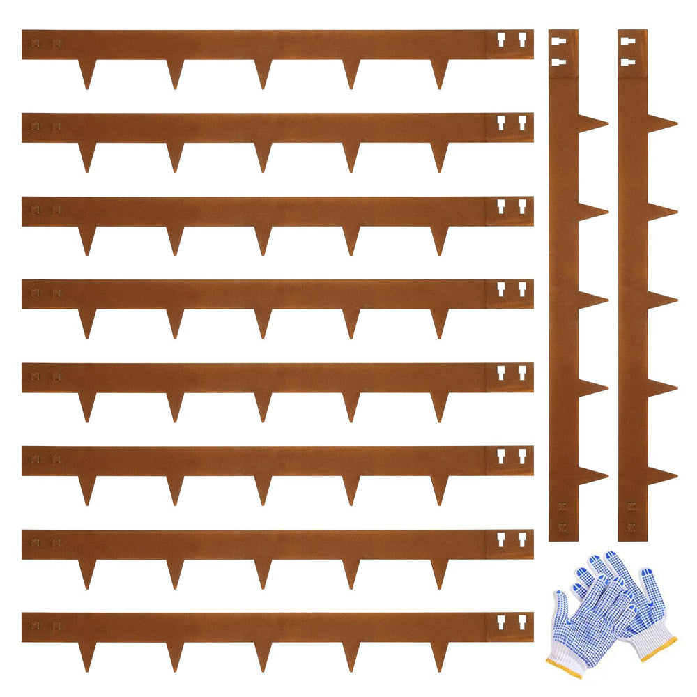 GZGNEEVL front view of 10-pack corten edging showing length and finish, durable border benefit