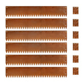 GZLVSOW front view of 6-piece corten edging showing ready-to-install kit and benefits