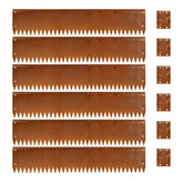 GZLVSOW front view of cor-ten edging kit showing six rusted panels and finished look