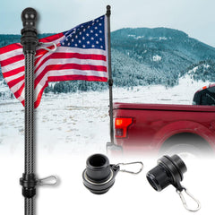 H HIBLE front view of 5ft carbon fiber flag pole showing slim profile and finish