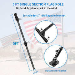 H HIBLE pole mounted in truck bed showing secure fit and corrosion resistance