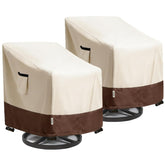 Hadisi front view of beige chair cover protecting seat and back