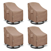 Hadisi front view of brown patio chair cover protecting seat
