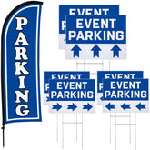 Hahafelt feather flag front view showing tall blue visibility benefit