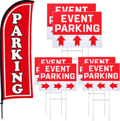 Hahafelt feather flag front view showing bold red design and high visibility
