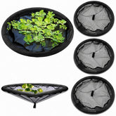 Hahafelt front view of three floating plant barriers showing ready-to-use package and benefit of instant protection