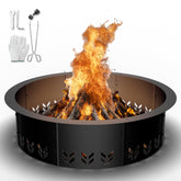 HAIMINA front view of 30 inch fire ring insert showing clean finish and contained flame benefit
