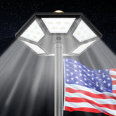 Hainee flag pole light front view showing clean design and bright benefit