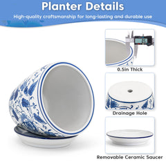 HakkaGirl planter showing drainage hole and removable ceramic saucer protecting surfaces