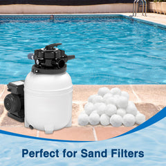 Halatool filter balls inside included mesh bag for easy washing and handling