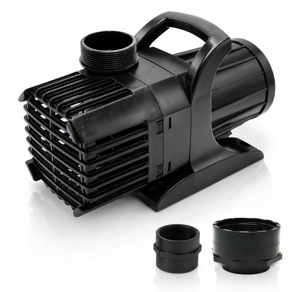 HALF OFF PONDS Aqua Pulse front view showing pump design and performance benefit