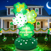 Halfjuly front view of stacked shamrock tower highlighting festive design and curb appeal