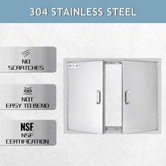 HALLY SINKS & TABLES H double-panel open angle benefit: easy cabinet access