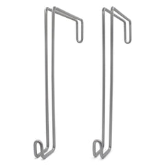 Hank's Hooks front view on block wall showing secure no-drill hanging benefit