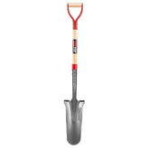 HANTOP drain spade front view showing slim blade and full shaft for precise digging