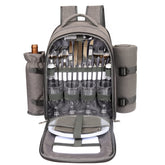 Hap Tim front view of packed backpack showing organized storage and hands-free benefit