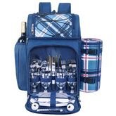 Hap Tim front view of packed picnic backpack, shows organized travel-ready benefits