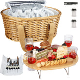 Hap Tim front view wicker basket showing durable handle and classic design benefit