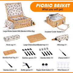 Hap Tim large basket interior displaying organized storage space for plates and accessories for tidy packing