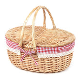 Hap Tim front view showing elegant wicker and compact size for easy transport