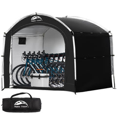 HAPPY TRAVEL front view showing full shelter and clear access benefit