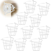 Happy Tree front view of 10-pack guard cages showing neat white finish and included screws for easy protection