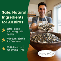 Happy Wings shelled peanuts close-up showing protein-rich pieces birds prefer
