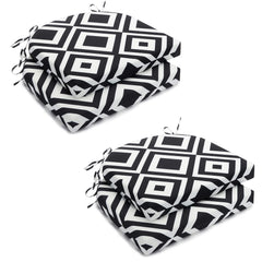 HARBOREST front view of black white diamond cushions showing pattern and fit benefits
