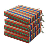 HARBOREST front view showing four rainbow stripe cushions in package, adds color
