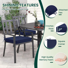 HARBOREST cushion tied to chair with visible corner ties for secure seating