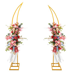 Harfirbe gold arch front view showing elegant ceremony backdrop and visual impact