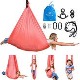 Harkla sensory swing front view showing snug cocoon and calming spot