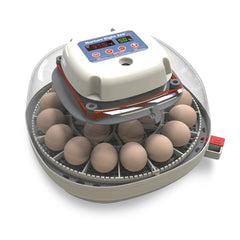 Harris Farms front view of incubator showing compact design and tabletop benefit