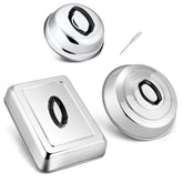 HaSteeL front view of all three stainless domes, shows durability and versatile sizes