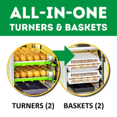 Hatching Time inside view showing Conturn 30 turners for gentle, precise rotation benefit