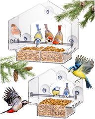 Hatortempt clear feeder front view showing stable mounting and easy viewing benefit