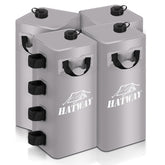 Hatway front packaging showing four square water bags and quick-attach straps for easy transport