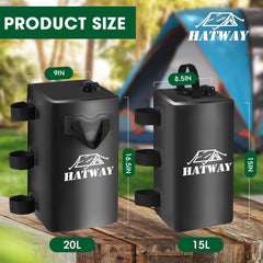 Hatway set attached to canopy legs demonstrating stable anchoring benefit