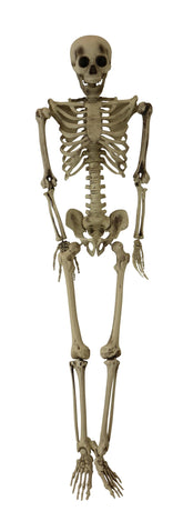 Haunted Hill Farm front view skeleton prop creating instant spooky curb appeal