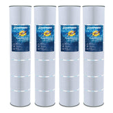 Hayward replacement cartridge four-pack showing front view and fit benefit