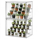 HBlife front view of mini greenhouse showing clear enclosure and compact benefit