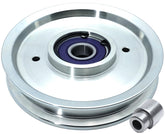 HD Switch front view of billet idler pulley showing solid construction and fitment benefit