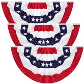 Heartome front view of three-pack fan flags showing bold stars and stripes for instant curb appeal