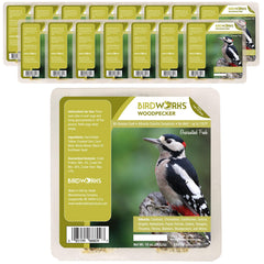 Heath Outdoor Products front packaging showing 16 individually wrapped suet cakes and value pack benefit